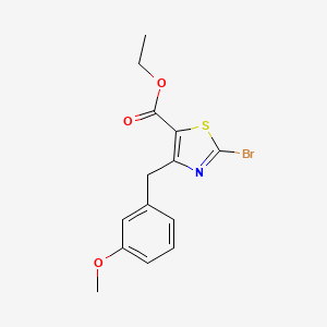 molecular formula C14H14BrNO3S B15243866 Ethyl 2-bromo-4-(3-methoxybenzyl)thiazole-5-carboxylate 