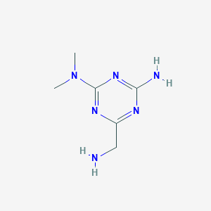 molecular formula C6H12N6 B1524388 [4-Amino-6-(aminomethyl)(1,3,5-triazin-2-yl)]dimethylamine CAS No. 40917-14-4