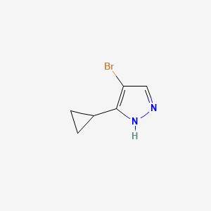 molecular formula C6H7BrN2 B1524389 4-Bromo-5-cyclopropyl-1H-pyrazole CAS No. 957345-28-7