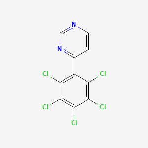 molecular formula C10H3Cl5N2 B15243935 4-(Perchlorophenyl)pyrimidine 