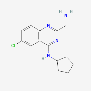 molecular formula C14H17ClN4 B1524396 2-(aminomethyl)-6-chloro-N-cyclopentylquinazolin-4-amine CAS No. 1255147-33-1