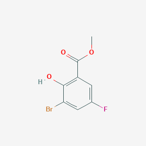 molecular formula C8H6BrFO3 B15244036 Methyl 3-bromo-5-fluoro-2-hydroxybenzoate 
