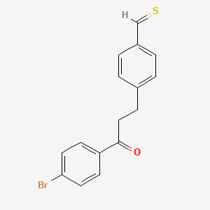 molecular formula C16H13BrOS B15244072 4-[3-(4-Bromophenyl)-3-oxopropyl]thiobenzaldehyde 