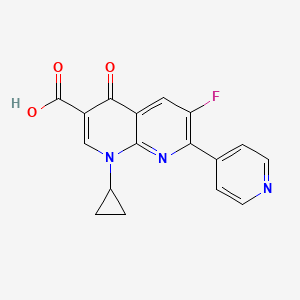 molecular formula C17H12FN3O3 B15244089 1-Cyclopropyl-6-fluoro-4-oxo-7-(pyridin-4-yl)-1,4-dihydro-1,8-naphthyridine-3-carboxylic acid 