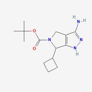 molecular formula C14H22N4O2 B15244198 Tert-butyl 3-amino-6-cyclobutyl-4,6-dihydropyrrolo[3,4-C]pyrazole-5(1H)-carboxylate CAS No. 1196153-51-1