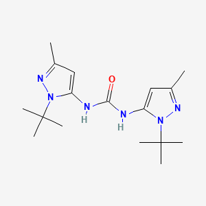 molecular formula C17H28N6O B1524427 1,3-bis(1-tert-butyl-3-methyl-1H-pyrazol-5-yl)urea CAS No. 1311317-92-6
