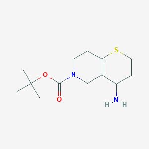 molecular formula C13H22N2O2S B15244355 Tert-butyl 4-amino-3,4,7,8-tetrahydro-2H-thiopyrano[3,2-C]pyridine-6(5H)-carboxylate 