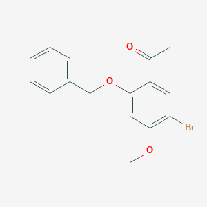 molecular formula C16H15BrO3 B15244572 1-(2-(Benzyloxy)-5-bromo-4-methoxyphenyl)ethanone 