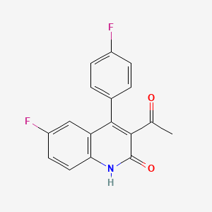 3-acetyl-6-fluoro-4-(4-fluorophenyl)quinolin-2(1H)-one