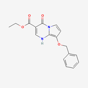 molecular formula C17H16N2O4 B15244624 Ethyl 8-(benzyloxy)-4-oxo-1,4-dihydropyrrolo[1,2-a]pyrimidine-3-carboxylate 