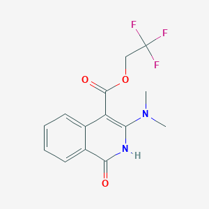 molecular formula C14H13F3N2O3 B1524467 2,2,2-Trifluoroethyl 3-(dimethylamino)-1-oxo-1,2-dihydroisoquinoline-4-carboxylate CAS No. 1311316-09-2