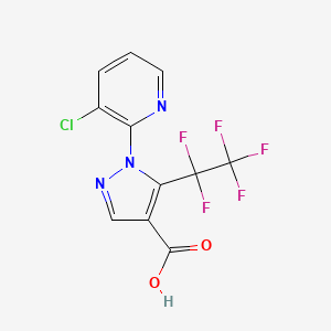 molecular formula C11H5ClF5N3O2 B1524468 1-(3-chloropyridin-2-yl)-5-(pentafluoroethyl)-1H-pyrazole-4-carboxylic acid CAS No. 1311316-34-3
