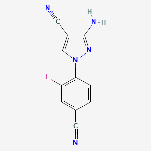 3-amino-1-(4-cyano-2-fluorophenyl)-1H-pyrazole-4-carbonitrile