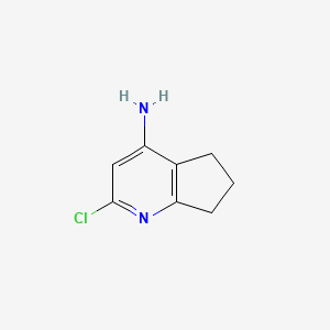 molecular formula C8H9ClN2 B15244804 2-Chloro-6,7-dihydro-5H-cyclopenta[B]pyridin-4-amine 