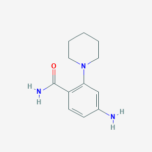 molecular formula C12H17N3O B1524481 4-Amino-2-(piperidin-1-yl)benzamide CAS No. 1311316-53-6