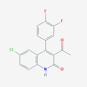 molecular formula C17H10ClF2NO2 B1524482 3-acetyl-6-chloro-4-(3,4-difluorophenyl)quinolin-2(1H)-one CAS No. 1283108-05-3