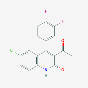 3-acetyl-6-chloro-4-(3,4-difluorophenyl)quinolin-2(1H)-one