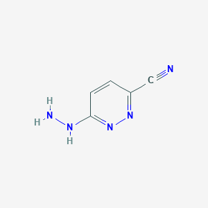 molecular formula C5H5N5 B15244845 6-Hydrazinylpyridazine-3-carbonitrile 