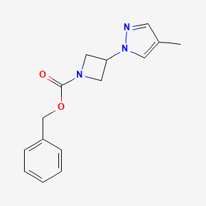 molecular formula C15H17N3O2 B1524487 benzyl 3-(4-methyl-1H-pyrazol-1-yl)azetidine-1-carboxylate CAS No. 1315368-06-9