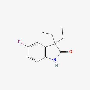 molecular formula C12H14FNO B15244949 3,3-Diethyl-5-fluoroindolin-2-one 