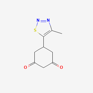 molecular formula C9H10N2O2S B15244955 5-(4-Methyl-1,2,3-thiadiazol-5-yl)cyclohexane-1,3-dione 