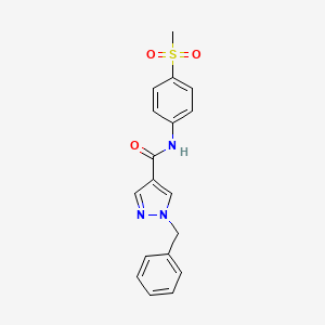 molecular formula C18H17N3O3S B1524501 1-benzyl-N-(4-methanesulfonylphenyl)-1H-pyrazole-4-carboxamide CAS No. 1354961-60-6