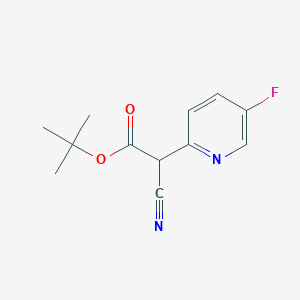 molecular formula C12H13FN2O2 B15245055 tert-Butyl 2-cyano-2-(5-fluoropyridin-2-yl)acetate 