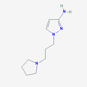 molecular formula C10H18N4 B1524506 1-[3-(吡咯啉-1-基)丙基]-1H-吡唑-3-胺 CAS No. 1249320-61-3