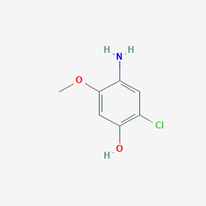molecular formula C7H8ClNO2 B15245078 4-Amino-2-chloro-5-methoxyphenol 