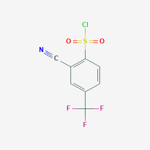 molecular formula C8H3ClF3NO2S B1524509 2-Cyano-4-(trifluoromethyl)benzene-1-sulfonyl chloride CAS No. 1249999-95-8