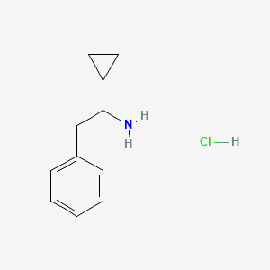 molecular formula C11H16ClN B1524512 1-Cyclopropyl-2-phenylethan-1-amine hydrochloride CAS No. 1334148-78-5