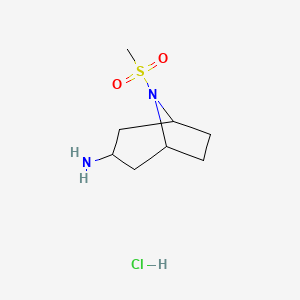 molecular formula C8H17ClN2O2S B1524519 8-Methanesulfonyl-8-azabicyclo[3.2.1]octan-3-amine hydrochloride CAS No. 1334146-52-9
