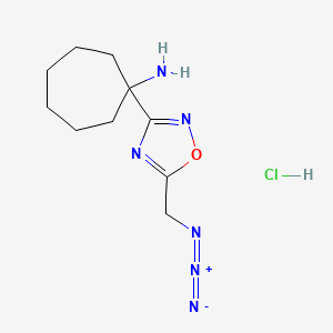molecular formula C10H17ClN6O B1524521 1-[5-(Azidomethyl)-1,2,4-oxadiazol-3-yl]cycloheptan-1-amine hydrochloride CAS No. 1334148-39-8