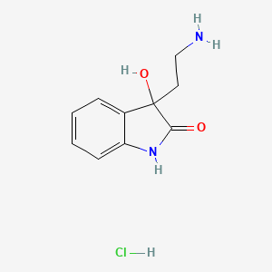molecular formula C10H13ClN2O2 B1524527 3-(2-aminoethyl)-3-hydroxy-2,3-dihydro-1H-indol-2-one hydrochloride CAS No. 79105-51-4