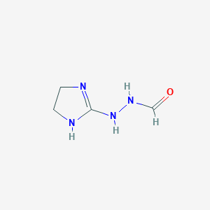 molecular formula C4H8N4O B15245345 N'-(4,5-Dihydro-1H-imidazol-2-yl)formohydrazide 