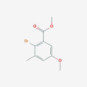molecular formula C10H11BrO3 B15245350 Methyl 2-bromo-5-methoxy-3-methylbenzoate CAS No. 94742-92-4
