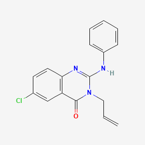 molecular formula C17H14ClN3O B15245368 3-Allyl-6-chloro-2-(phenylamino)quinazolin-4(3H)-one 