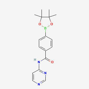 molecular formula C17H20BN3O3 B15245385 N-(pyrimidin-4-yl)-4-(4,4,5,5-tetramethyl-1,3,2-dioxaborolan-2-yl)benzamide 