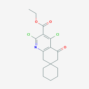 molecular formula C17H19Cl2NO3 B15245410 Ethyl 2',4'-dichloro-5'-oxo-6',8'-dihydro-5'H-spiro[cyclohexane-1,7'-quinoline]-3'-carboxylate CAS No. 1384265-55-7