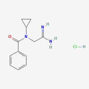 molecular formula C12H16ClN3O B1524544 N-(carbamimidoylmethyl)-N-cyclopropylbenzamide hydrochloride CAS No. 1334146-26-7