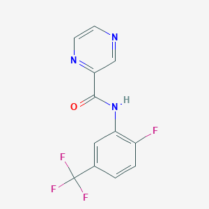 molecular formula C12H7F4N3O B15245502 N-(2-Fluoro-5-(trifluoromethyl)phenyl)pyrazine-2-carboxamide 