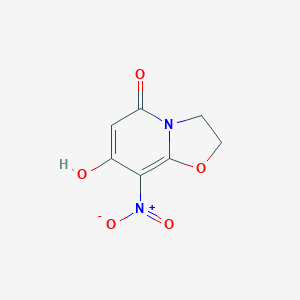molecular formula C7H6N2O5 B15245506 7-Hydroxy-8-nitro-2H-oxazolo[3,2-A]pyridin-5(3H)-one 