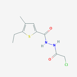 molecular formula C10H13ClN2O2S B1524552 N'-(2-chloroacetyl)-5-ethyl-4-methylthiophene-2-carbohydrazide CAS No. 1334146-63-2
