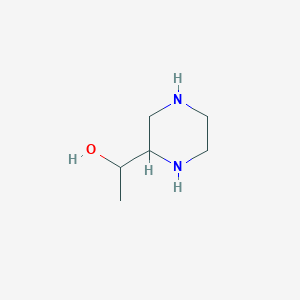 molecular formula C6H14N2O B15245541 1-(Piperazin-2-yl)ethanol 
