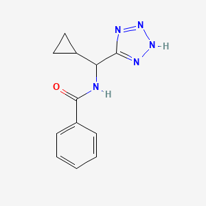 molecular formula C12H13N5O B1524555 N-[cyclopropyl(2H-1,2,3,4-tetrazol-5-yl)methyl]benzamide CAS No. 1315367-08-8