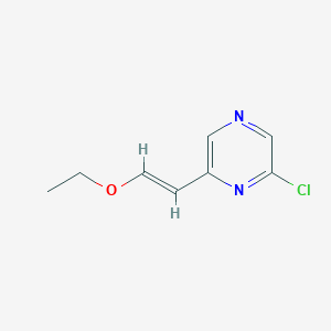 molecular formula C8H9ClN2O B15245715 2-Chloro-6-(2-ethoxyvinyl)pyrazine 
