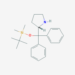 molecular formula C23H33NOSi B152458 (S)-2-(((tert-Butyldimethylsilyl)oxy)diphenylmethyl)pyrrolidine CAS No. 864466-71-7