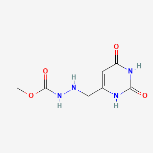 molecular formula C7H10N4O4 B15245970 Methyl 2-((2,6-dioxo-1,2,3,6-tetrahydropyrimidin-4-yl)methyl)hydrazinecarboxylate 