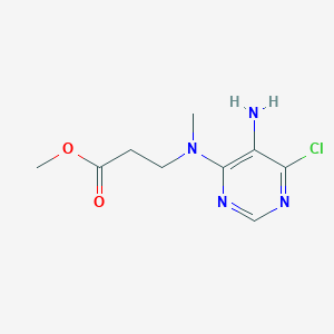 molecular formula C9H13ClN4O2 B15246000 Methyl3-((5-amino-6-chloropyrimidin-4-yl)(methyl)amino)propanoate 