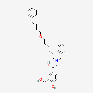 molecular formula C32H43NO4 B1524602 4-(2-(Benzyl(6-(4-phenylbutoxy)hexyl)amino)-1-hydroxyethyl)-2-(hydroxymethyl)phenol CAS No. 934842-69-0